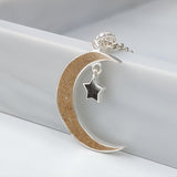 Silver Pendant · Moon with Star with Sand or Earth