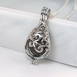 Silver Pendant · Teardrop Cage with Pearl and Ashes of Your Pet