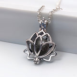 Pendant with Pet Ashes inside Silver Lotus Flower