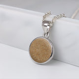 Silver Pendant · Circle with Sand or Earth