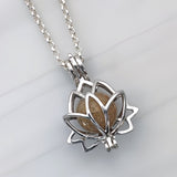 Silver Pendant · Lotus Flower Cage with Sand or Soil Pearl