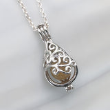 Silver Cage Pendant with Sand and Filigree