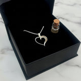 Silver Pendant · Heart and Moon with Ashes of Your Pet