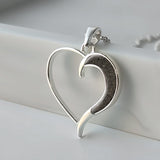 Silver Pendant · Heart and Moon with Ashes of Your Pet