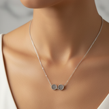 Ashes Pendant in 2 Circles with Integrated Chain
