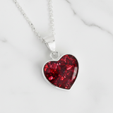 Pet Ashes Pendant in Shiny Silver Heart