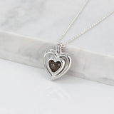 Ashes Pendant in Sphere Inside Silver Heart