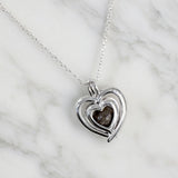 Ashes Pendant in Sphere Inside Silver Heart