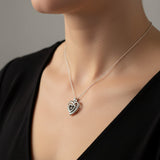Ashes Pendant in Sphere Inside Silver Heart
