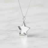 Ashes or Hair Pendant in Silver Star
