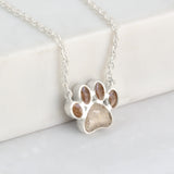Pet Hair Pendant with Integrated Silver Chain
