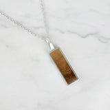 Pet Hair Pendant in Silver Rectangle