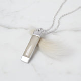 Pet Hair Pendant in Silver Rectangle