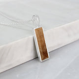 Pet Hair Pendant in Silver Rectangle