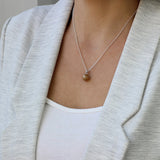 Pendant with Sand in Sphere with Silver Chain and Holder