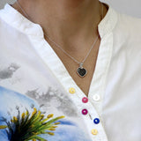 Silver Pendant · Heart with Sand or Soil