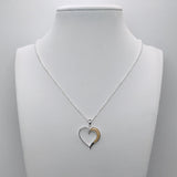 Silver Pendant · Heart and Moon with Sand or Earth