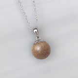 Pendant with Sand in Sphere with Silver Chain and Holder