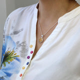 Silver Pendant · Circle with Sand or Earth