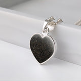 Silver Pendant · Heart with Sand or Soil