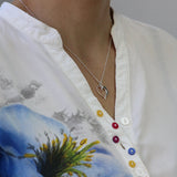 Silver Pendant · Heart and Moon with Sand or Earth