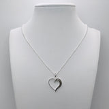 Silver Pendant · Heart and Moon with Sand or Earth