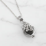 Silver Pendant · Teardrop Cage with Pearl and Ashes of Your Pet