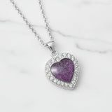 Silver Pendant · Heart with Pet Ashes and Zirconias