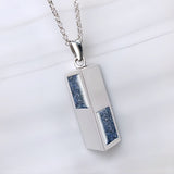 Pet Ashes Pendant in Silver Prism