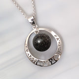Silver Pendant · Hoop with Hearts and Sphere with Pet Ashes