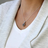 Silver Pendant · Teardrop Cage with Pearl and Ashes of Your Pet