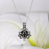 Pendant with Pet Ashes inside Silver Lotus Flower
