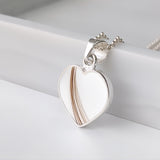 Pet Hair Heart Pendant in Silver