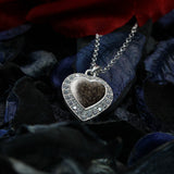 Silver Pendant · Heart with your pet's hair and cubic zirconia