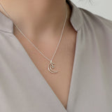 Pendant with Hair from Your Pets in Silver Moon and Star