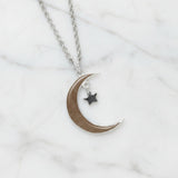 Pendant with Hair from Your Pets in Silver Moon and Star
