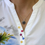 Silver Pendant · Circle with Sand or Earth