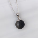 Pendant with Sand in Sphere with Silver Chain and Holder