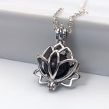 Silver Pendant · Lotus Flower Cage with Sand or Soil Pearl