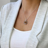 Silver Pendant · Hoop with Hearts and Sphere with Sand or Soil