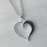 Silver Pendant · Heart and Moon with Sand or Earth