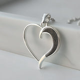 Silver Pendant · Heart and Moon with Sand or Earth