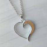 Silver Pendant · Heart and Moon with Sand or Earth