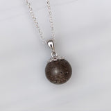 Pet Ashes Pendant in Sphere with Silver Chain and Holder