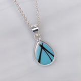 Pet Hair Tear Drop Pendant in Silver