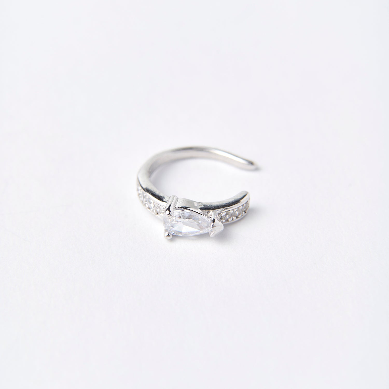 Drop-Shaped Zirconia Earcuff