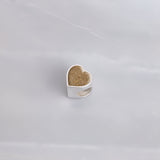Silver Charm · Silver Heart with Sand or Soil