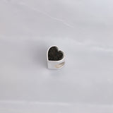 Silver Charm · Silver Heart with Sand or Soil