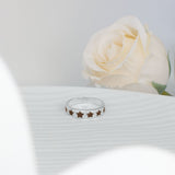 Ring with Pet Hair in Silver Stars