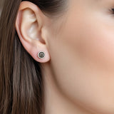 Earrings with Ashes in Silver Circle